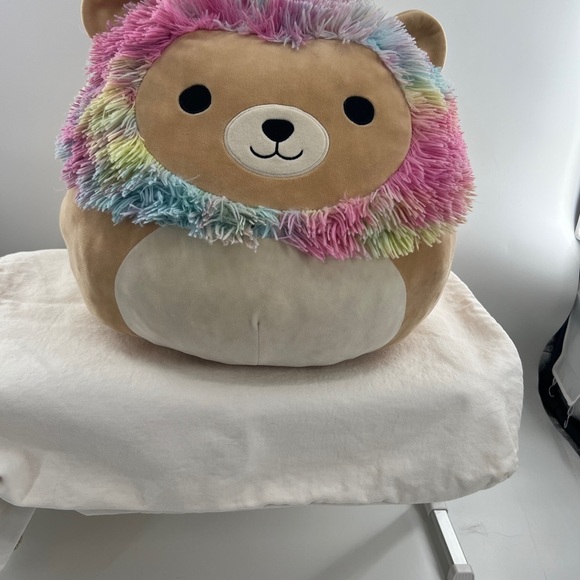 Squishmallows "Leonard" the Rainbow Lion Plush Kelly Toe Tie Dye Mane - Picture 3 of 9